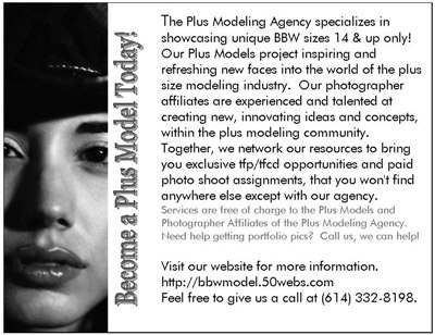 Plus Modeling Agency Postcard Back